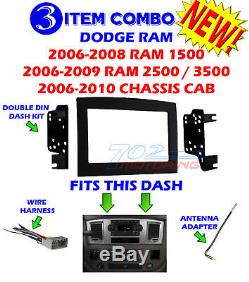 Chrysler Dodge Jeep Double Din Dash Kit for Radio Stereo Install Harness Antenna
