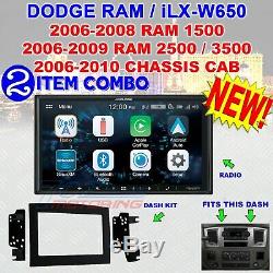 06 07 08 09 10 DODGE RAM CAR STEREO RADIO DOUBLE DIN INSTALL KIT ALPINE iLX-W650