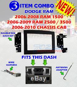 06 07 08 09 10 Dodge Ram Car Stereo Radio Double Din Installation Dash Panel Kit
