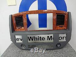06-08 Dodge Ram Gps Nav Navigation Dash Radio Bezel Slate Gray Wood Mopar Oem
