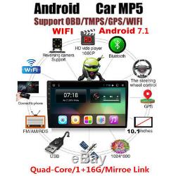 10.1inch Single 1 DIN Android 7.1 Stereo Radio Player 3G/4G WIFI GPS Navigation