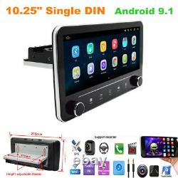 10.25 Single DIN Car Stereo Radio Android 9.1 GPS Navigation WiFi Quad Core Kit