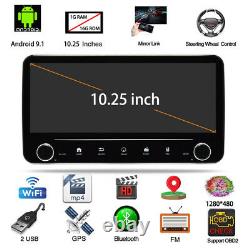10.25 Single DIN Car Stereo Radio Android 9.1 GPS Navigation WiFi Quad Core Kit