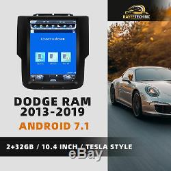 10.4 Tesla Style Car GPS Radio Headunit for Dodge Ram 1500 2500 3500 2013-2019
