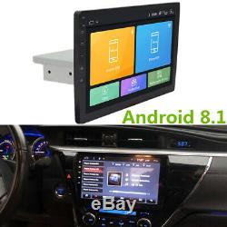 10 Android 8.1 Adjustable DIN Car Radio Stereo Player GPS Wifi 4-Core DAB OBD