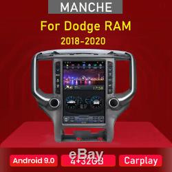 12.1 Android 9.0 Vertical Screen Car GPS Radio 4+32GB For Dodge RAM 2018-2020