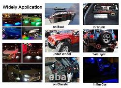 12pcs RGB LED Rock Lights Offroad SUV Truck ATV Music Wireless Bluetooth Control