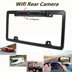 170° HD WiFi Signal Car License Plate Wireless Backup Rearview Camera Night APP