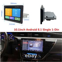 1Din Android 8.1 10.1 Quad-Core HD Car Stereo Radio GPS Wifi Mirror Link Player