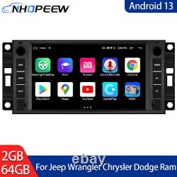 2+64GB Android 13 GPS NAVI Car Stereo Radio For Jeep Wrangler Chrysler Dodge Ram