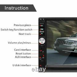 2 DIN 7 HD Car MP5 MP3 Player TV FM Bluetooth Touch Screen Stereo Radio +Camera