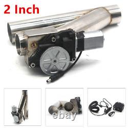 2 Motorized Electric Exhaust Cutoff Bypass Valve Cutout +Wireless Remote Steel