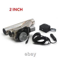 2 Motorized Electric Exhaust Cutoff Bypass Valve Cutout +Wireless Remote Steel