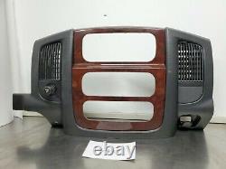 2003 Dodge Ram Center Dash Radio Gauge Bezel with Vents BLACK With WOOD GRAIN
