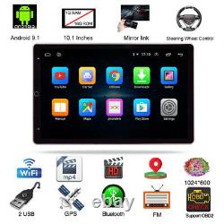 2DIN 10.1'' Rotatable Android 9.1 Touch Screen Quad Car Stereo Radio GPS 1+16GB