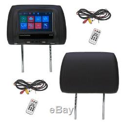 2x 7 Car Seat Headrest Touchscreen Monitor MP5 Radio Player USB SD FM IR Remote