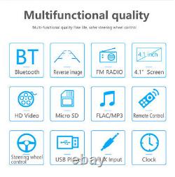 4.1'' Single 1DIN Car Stereo MP5 USB Player Bluetooth FM Radio USB AUX + Camera