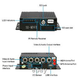 4CH 4G Wireless GPS Realtime Video Recorder Car Mobile DVR+4pc HD Cameras Remote