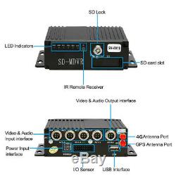 4CH Car DVR AHD SD 3G / 4G Wireless GPS Realtime Video Recorder & 4 HD Cameras