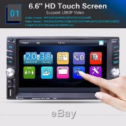 6.6 Touch Screen 2 DIN Bluetooth FM Radio Stereo Player Support 2USB TF AUX-IN