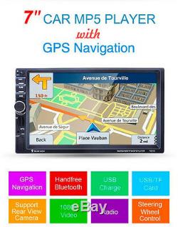 7 2 Din In-dash In-car GPS Navigation Bluetooth Car Stereo MP3 Player FM Radio