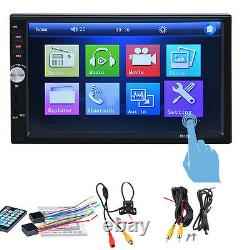 7'' 2DIN Auto In-Dash A/V MP5 Player HD Touch Screen Stereo Radio Blueteeth Cam