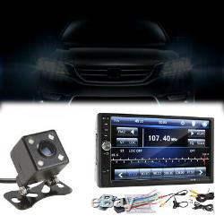 7 2Din Touch Screen FM Bluetooth Radio Audio Stereo Car Video Player+HD Camera
