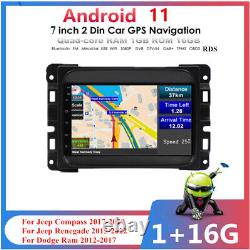 7'' Android 11 1+16GB Stereo Radio GPS FM For 12-17 Dodge Ram 17-20 Jeep Compass