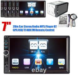 7 Car MP5 Player Double DIN Bluetooth Touch Screen Stereo Radio GPS USB AUX FM