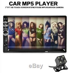 7 Car Radio Double DIN Blueteeth Stereo Player Touchscreen FM Backup Camera Kit