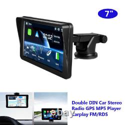 7 Carplay Double DIN Car Stereo Radio GPS Bluetooth MP5 Player WIFI Mirror Link