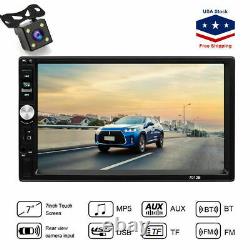 7 Double 2 DIN Car MP5 Player Bluetooth Touch Screen Stereo Radio With Camera