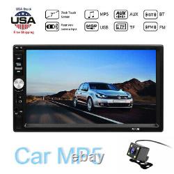 7 HD 2 DIN Bluetooth Touch Screen Car Stereo Radio MP5 Player FM/USB/TF +Camera