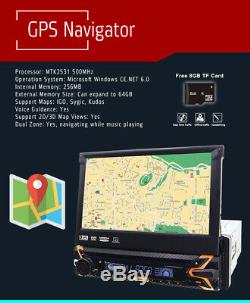 7 InDash Single 1Din Car Stereo DVD CD GPS Player Touchscreen Auto Radio+Camera