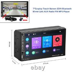 7 Inch Double Din Carplay Bluetooth Car Radio MP5 Player FM Mirror Link USB AUX