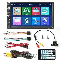7'' Touch Screen Car MP5 Player 2 Din HD Stereo FM Radio Free Rear Camera