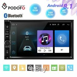 7In 2Din Android 8.1 4-core Bluetooth Car Radio Stereo GPS Navigation MP5 Player