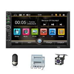 7in Double 2DIN Car FM Stereo Radio MP5 Player Touch Screen BT Audio USB/TF/AUX