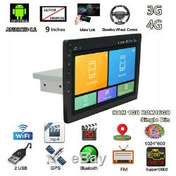 9 1 Din Android 8.1 Touch Quad-Core Car Stereo Radio GPS Wifi 3G 4G Mirror Link