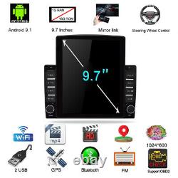 9.7'' 1DIN Android 9.1 Touch Screen GPS WIFI 1G+16G Car Stereo Radio MP5 Player