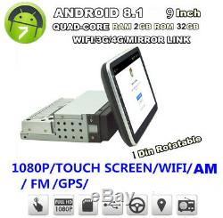 9 Android 8.1 2GB+32GB Car Stereo Radio GPS MP5 Wifi Mirror Link Bluetooth A2DP