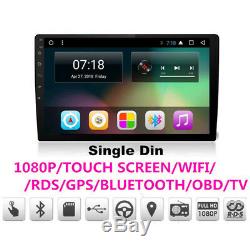 Android 7.1 10.1 Single 1DIN Car Stereo Radio Player 3G/4G WIFI GPS Mirror Link