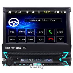 Backup Camera+ GPS Single 1Din Car Stereo Radio CD DVD Player Bluetooth with Map