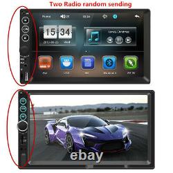 Car MP5 Player 7In 2DIN Bluetooth Touch Screen Stereo Radio with 4LED Rear Camera