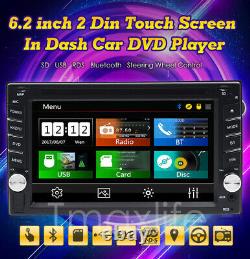 Car Stereo GPS Navigation Bluetooth Radio Double 2 Din 6.2 CD DVD Free Camera