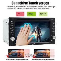 Car Stereo Radio DVD CD MP5 Player 6.2 Touch Screen Bluetooth 2DIN + Rear Cam