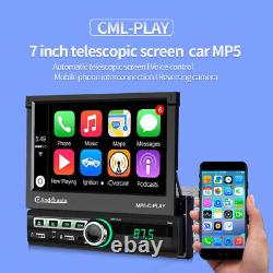 Carplay 1DIN 7 Car Player Stereo MP5 GPS Navi Flip Out Touch FM Radio USB BT
