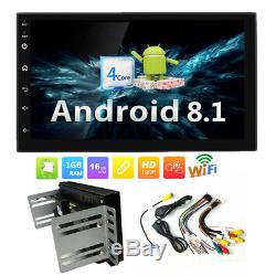 Double 2 DIN Android 8.1 7 Touch Car GPS Stereo Radio Quad Core Player +Bracket