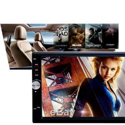 Double 2 Din 7 Touch Screen FM Radio Audio Stereo Car Video Player +Rear Camera