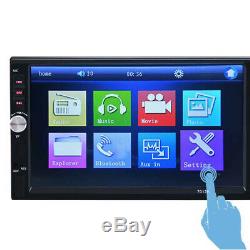 Double 2 Din 7 Touch Screen FM Radio Audio Stereo Car Video Player +Rear Camera